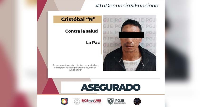 Fue detenido Cristobal “N” en posesión de más de 3 mil dosis de metanfetamina