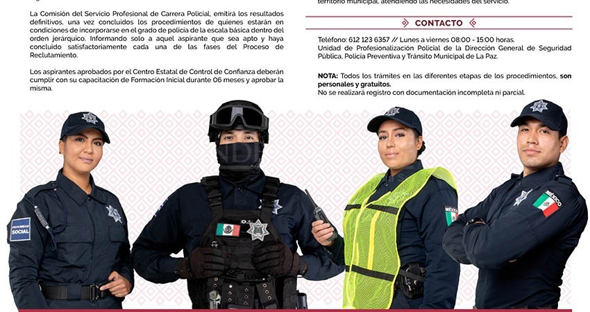 Abren convocatoria de ingreso a la Policía Municipal