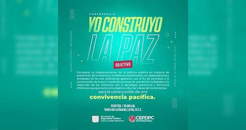 SSPE invita a participar en conferencia “Yo construyo la paz”