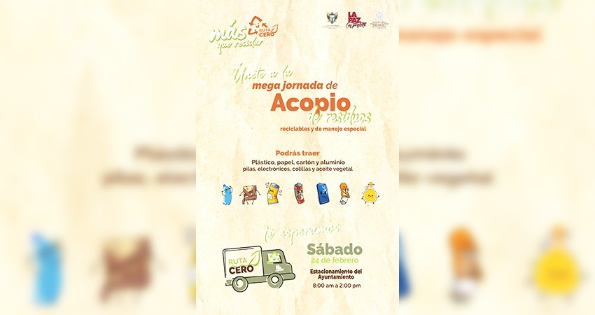 Invita el Ayto de La Paz a participar en la jornada de acopio de residuos “Más Que Reciclar”