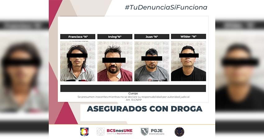 Fueron aseguradas en La Paz 4 personas con 750 dosis de cristal