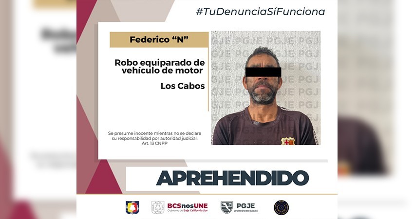 Fue detenido Federico “N” por el delito de robo