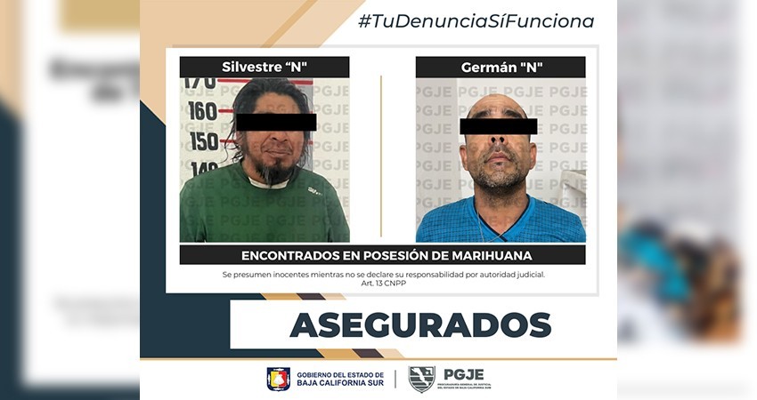 Fueron detenidos a dos hombres con marihuana en Los Cabos