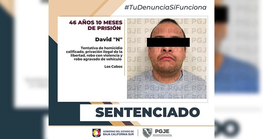Sentencian a más de 46 años de prisión a David “N” por el delito de tentativa de homicidio, privación ilegal de la libertad y robo con violencia
