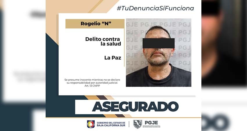 Fueron asegurados 750 dosis de droga y a un hombre mediante cateo en un domicilio de La Paz