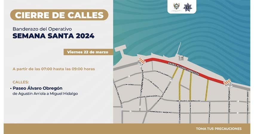 La mañana de este viernes estará cerrado el malecón costero por el Operativo de Seguridad de Semana Santa