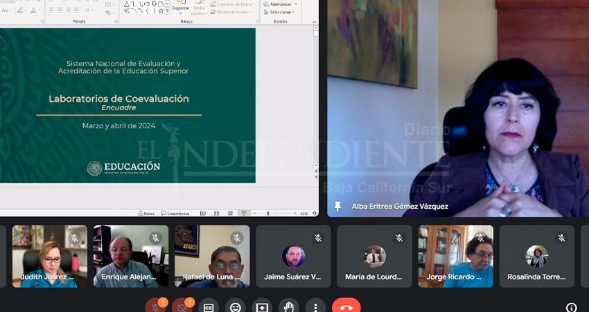Personal de UABCS participa en capacitación virtual sobre el Sistema de Evaluación y Acreditación de la Educación Superior de SEP