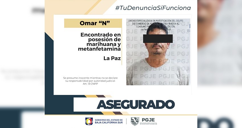 Fue asegurado un hombre con droga en La Paz