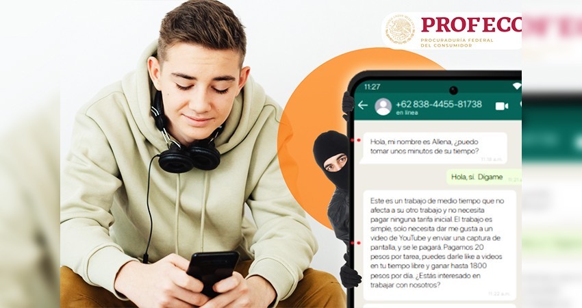 Profeco alerta por 'montalikes', estafa en la que ofrecen trabajos por mensaje de texto