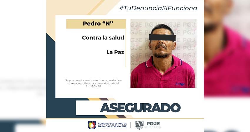 Logra PGJE la detención de Pedro “N” en posesión de drogas