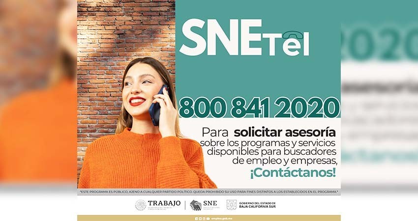 Implementa SNE-BCS línea telefónica “SNETel” para buscadores de empleo