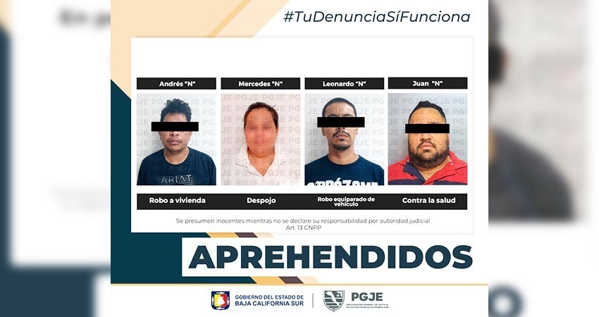 Se cumplimentan cuatro órdenes de aprehensión en La Paz y Los Cabos
