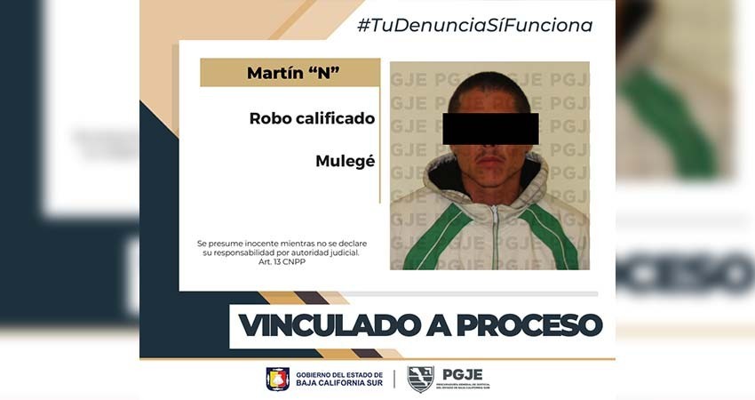 Queda vinculado a proceso por robo a vivienda en Mulegé