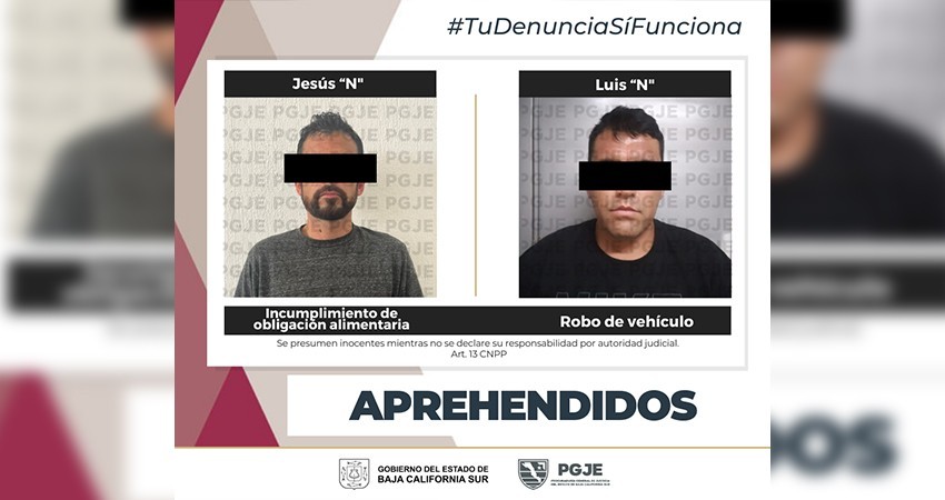 Aprehende PGJE a dos personas por diversos delitos