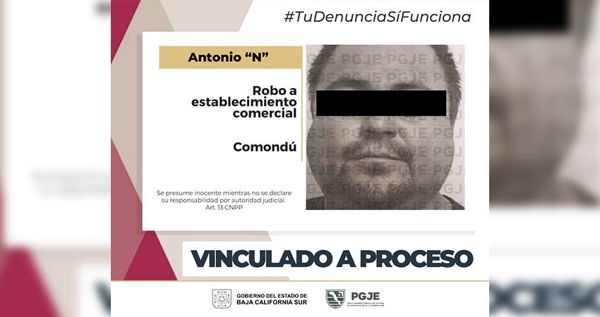 Queda en prisión preventiva por robo a comercio abierto al público Cd. Constitución