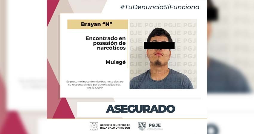 Fue detenido un hombre en posesión de marihuana en Santa Rosalía