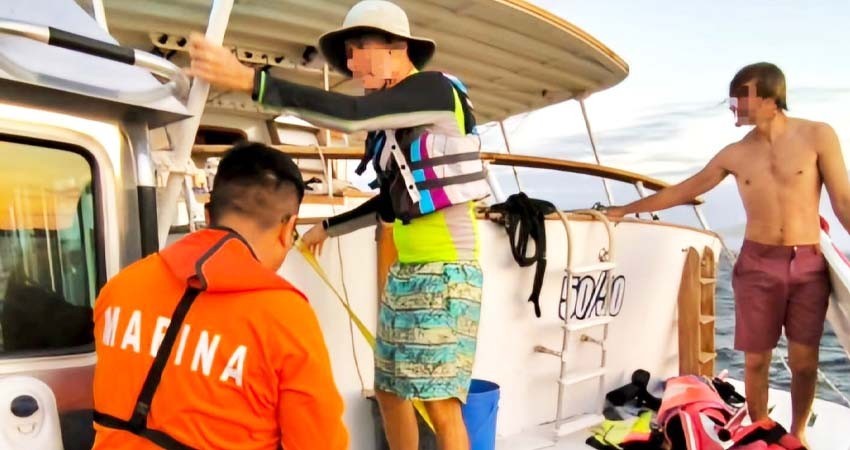 Marina rescata a dos personas en inmediaciones de playa El Manglito