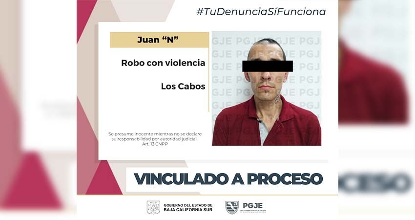 Vinculan a proceso a Juan “N” por el delito de robo