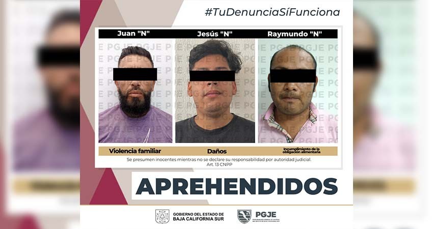 Fueron detenidos tres imputados por diversos delitos