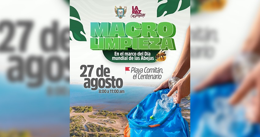 Invita el Gobierno Municipal de La Paz a octava macro limpieza de playas