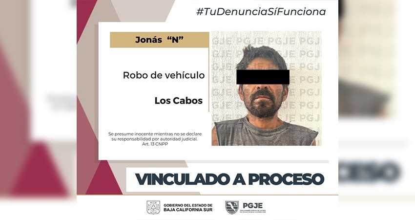Queda vinculado a proceso Jonás “N” por robo equiparado vehículo