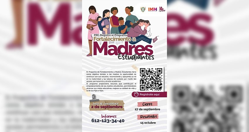 El Instituto Municipal de las Mujeres brindará apoyos a madres estudiantes