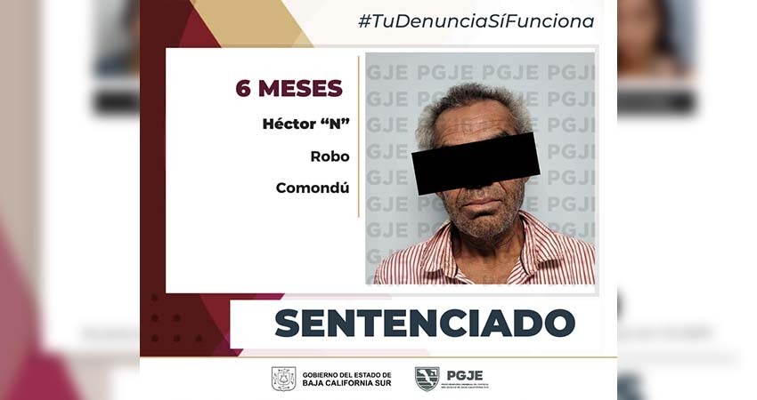 Héctor “N” es sentenciado a 6 meses de prisión por el delito de robo