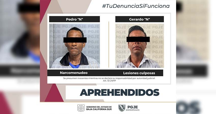 Aprehende PGJE a imputados por delito contra la salud y lesiones culposas