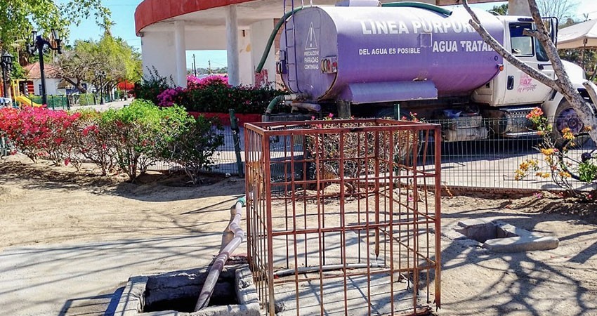 El cuidado del agua en La Paz se fomenta a través de la pipa púrpura