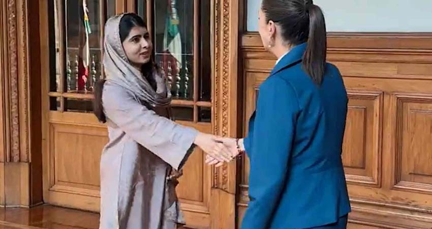 Claudia Sheinbaum recibe a Malala en Palacio Nacional