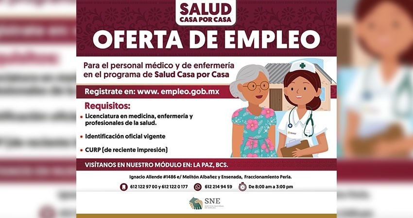 Ya se está contratando al personal médico y de enfermería para el programa “Salud casa por casa”