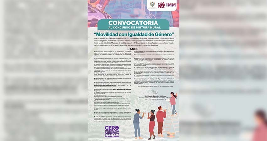 Invita IMM a participar en el concurso de pintura mural “Movilidad con Igualdad de Género”
