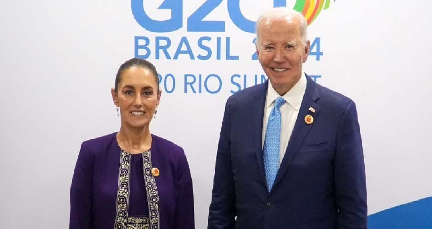 Sheinbaum y Biden se reúnen en el G20 y hablan de seguridad y migración