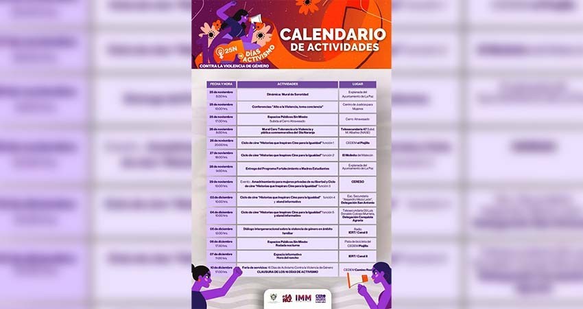 IMM de La Paz realizará 16 días de activismo contra la violencia de género