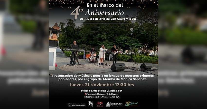 Presentarán música y poesía en el Museo de Arte de BCS
