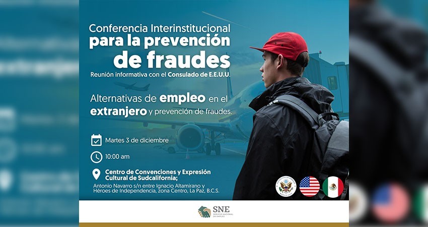 Realizarán en La Paz conferencia informativa para la prevención de fraudes laborales