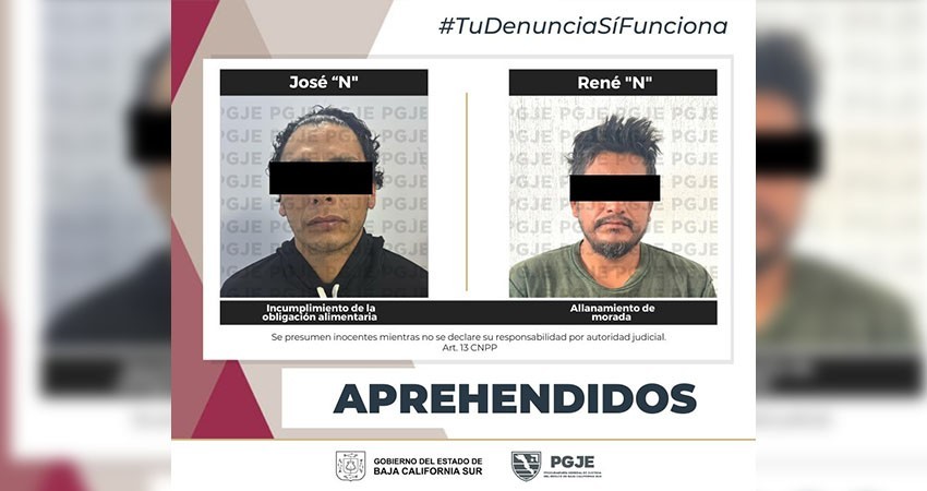 Aprehende PGJE a 2 personas imputadas por diversos delitos