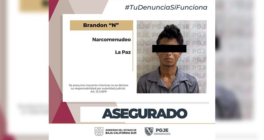 Aseguran a hombre en posesión de metanfetamina en La Paz