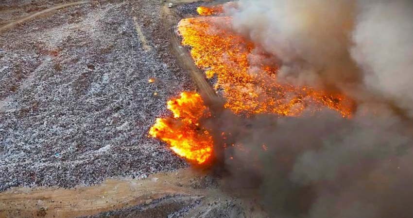 Emite recomendaciones por inhalación de humo por incendio del relleno sanitario