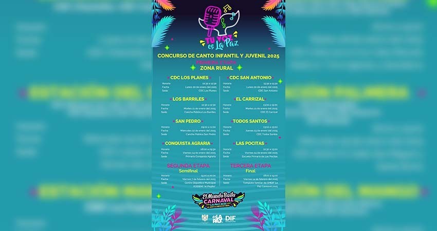 DIF Municipal La Paz invita al Concurso Infantil y Juvenil “Tu Voz es La Paz”