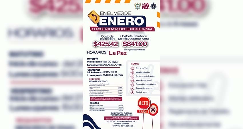 Por iniciar los Primeros Cursos Intensivo de Educación Vial 2025 en La Paz