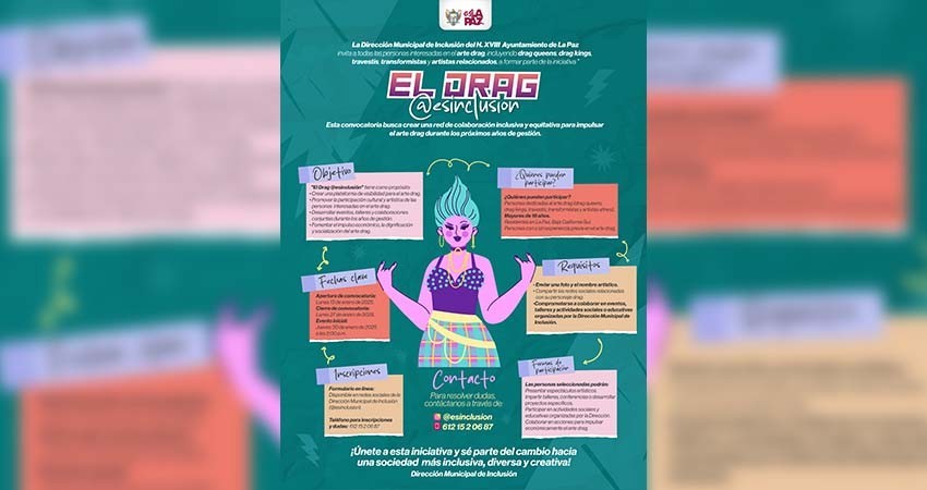Invitan a formar parte de la iniciativa “El Drag es Inclusión”