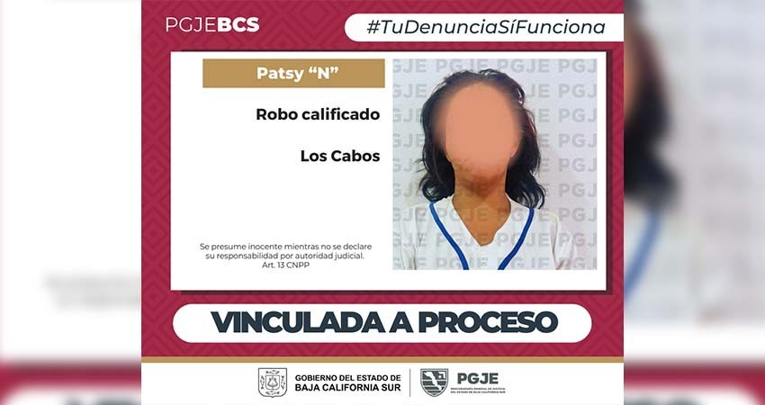 Por el delito de robo queda vinculada a proceso Pasty “N”