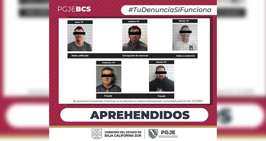 Cumplimenta PGJE 7 órdenes de aprehensión por diversos delitos