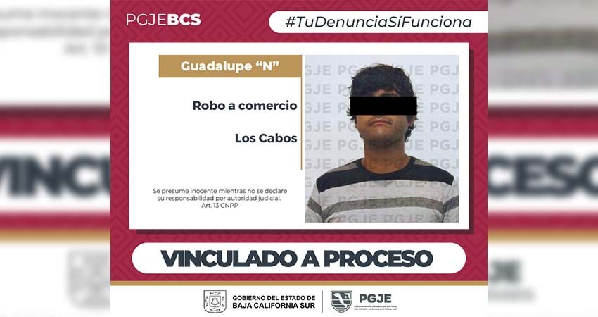 Por robo a comercio en Los Cabos queda vinculado a proceso Guadalupe “N”