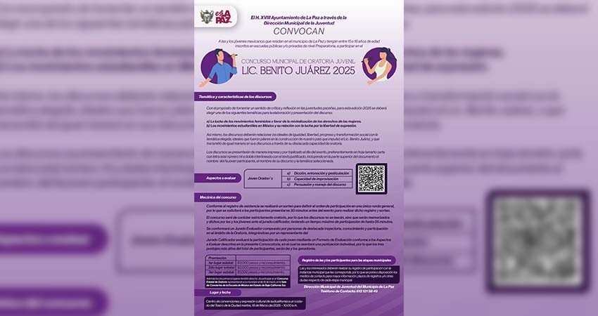 Convocan a jóvenes de nivel preparatoria al Concurso Municipal de Oratoria