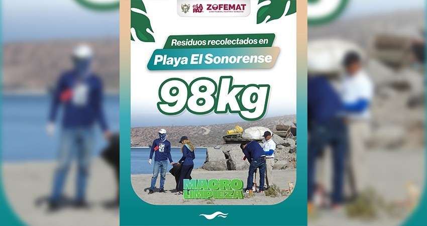 Recolectan más de 98 kilos de residuos en playa “El Sonorense”