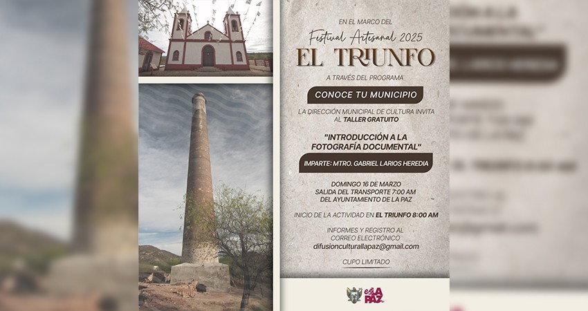 Cultura Municipal invita al Curso de Fotografía Documental en El Triunfo