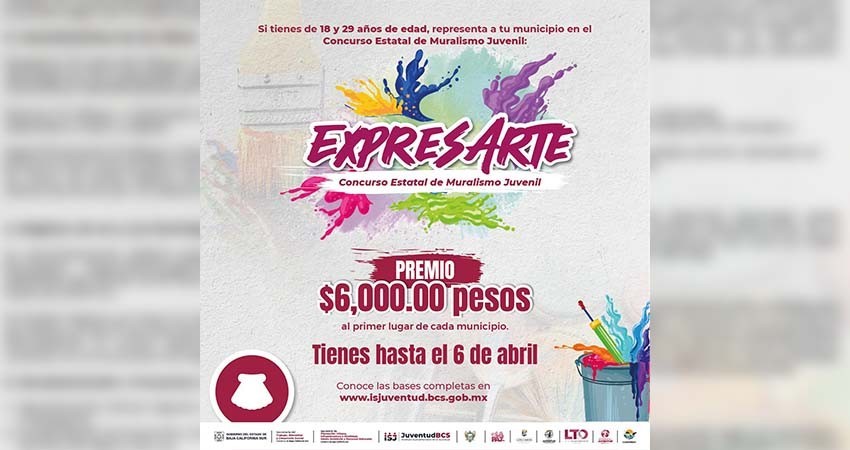 Ayuntamiento La Paz y Gobierno de BCS invitan al Concurso de Muralismo Juvenil