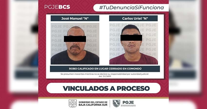 Quedan en prisión preventiva imputados por robo en Comondú